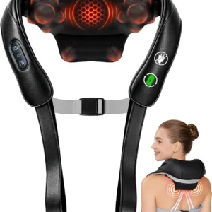 Cordless Neck Massager with Heat: Shiatsu Back Shoulder Massage for Pain Relief