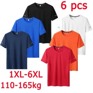 Sport T-shirt Short Sleeve Oversized Tee 6 pcs set